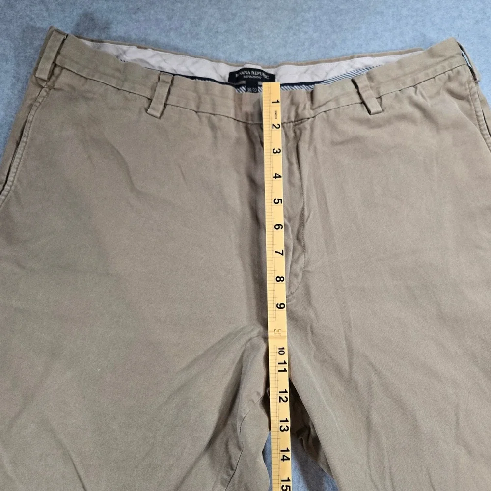 Banana Republic Gavin Chino Khaki Tan Straight Leg Pants Mens 38x32 100% Cotton